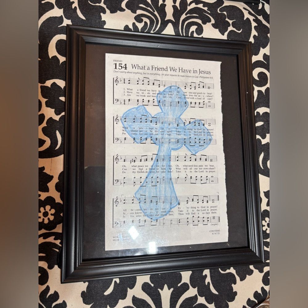 What a Friend We Have in Jesus Vintage Framed Christian Religious Hymn 8 x 10